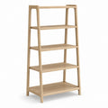 Scaffale a scala 4 ripiani naturale in bambù massello 60 x 35 x 170 cm