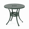 Tavolino da caffè da giardino rotondo verde in alluminio pressofuso Ø90 x 72 cm