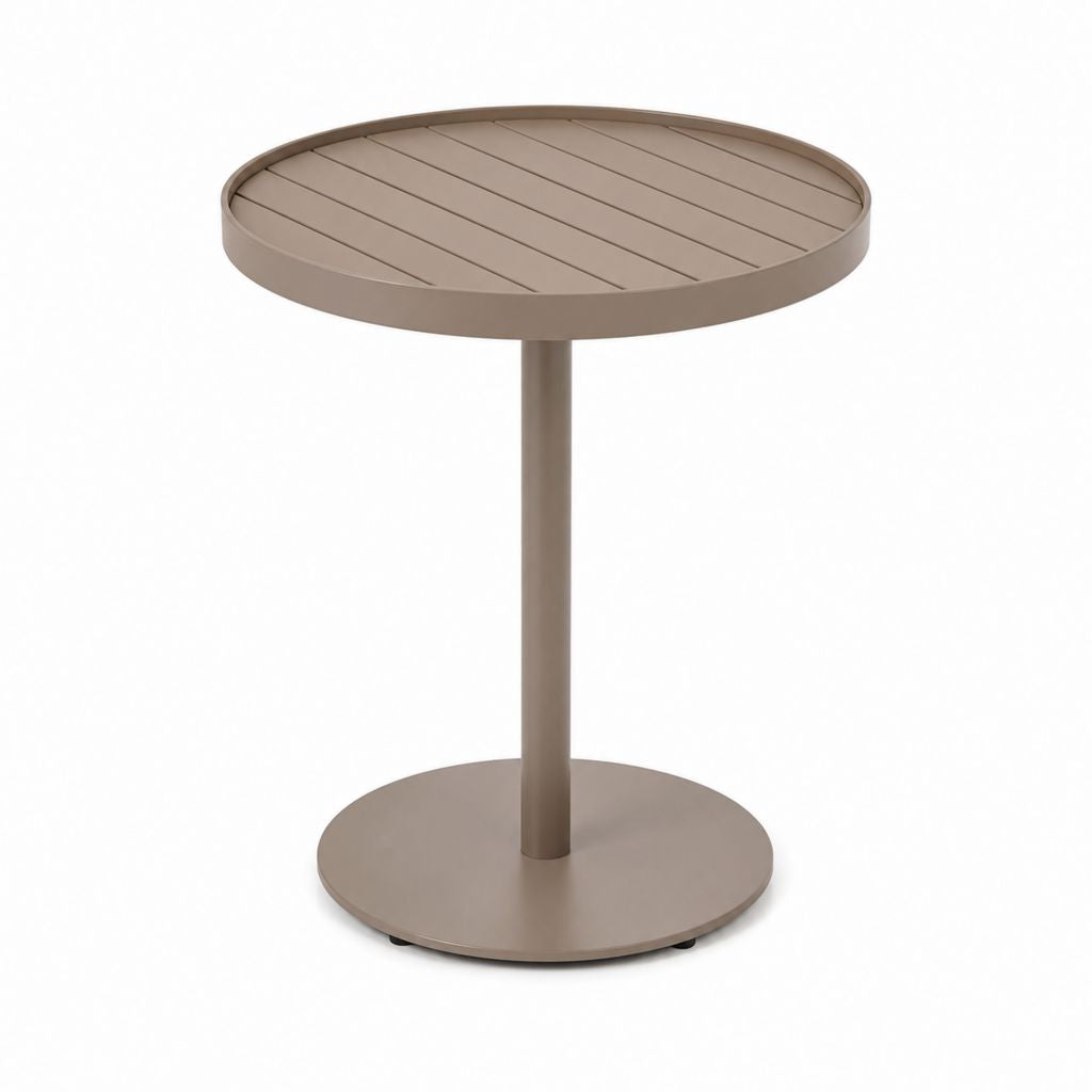 Tavolino da giardino rotondo tortora in alluminio Ø70 x 74 cm