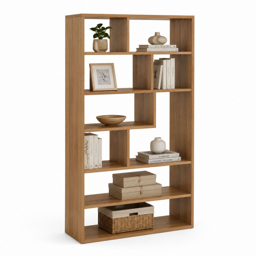Libreria divisoria a pavimento marrone in truciolare nobilitato 80 x 30 x 180 cm