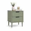 Comodino a 2 cassetti verde salvia in MDF 45 x 40 x 60 cm