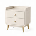 Comodino rettangolare a 2 cassetti avorio in MDF 50 x 40 x 60 cm