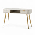Scrivania con 2 cassetti bianco crema in MDF e acciaio 120 x 55 x 76 cm