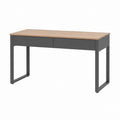 Scrivania da ufficio con 2 cassetti rovere e antracite in MDF e acciaio 120 x 60 x 75 cm