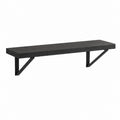 Mensola da parete rettangolare nera in MDF e acciaio 80 x 20 x 18 cm
