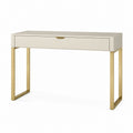 Scrivania con cassetto bianca e oro in MDF e acciaio 100 x 50 x 76 cm