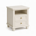 Comodino con 2 cassetti e vano aperto bianco in MDF 45 x 35 x 60 cm