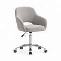 Sedia da ufficio girevole grigio chiaro in poliestere con braccioli e base a 5 razze 60 x 60 x 84-94 cm